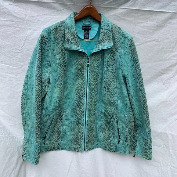 90’s Dialogue Snake Skin blue Jacket Size 2XL - Picture 1 of 3